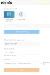 Bước 4: Rút tiền thắng cược